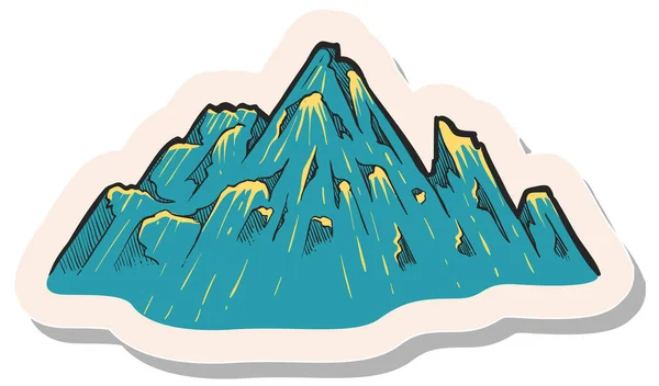 Montañas Dibujadas Mano Ilustración Vectorial Estilo Pegatina — Vector de stock