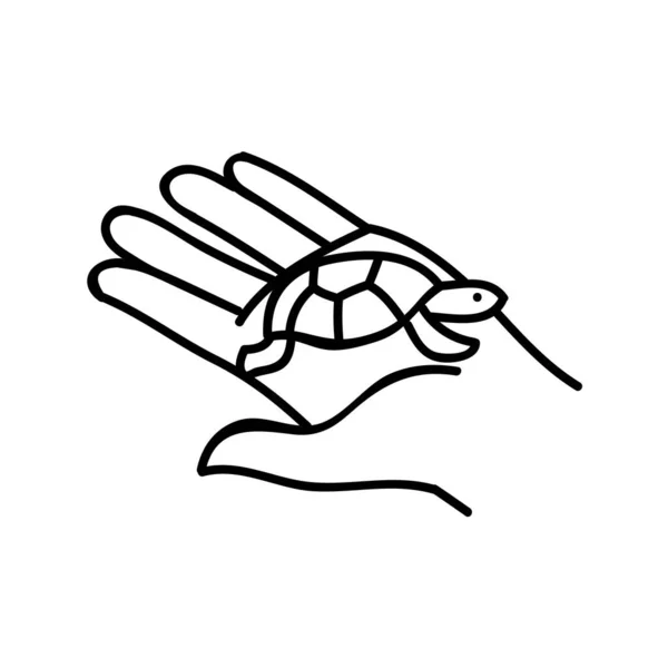 Animal Newly Hatched Tortoise Baby Icon Hand Drawn Vector Illustration — Stock Vector