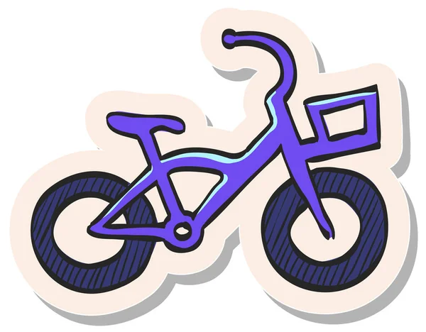 Ícone Bicicleta Infantil Desenhado Mão Ilustração Vetorial Estilo Adesivo — Vetor de Stock