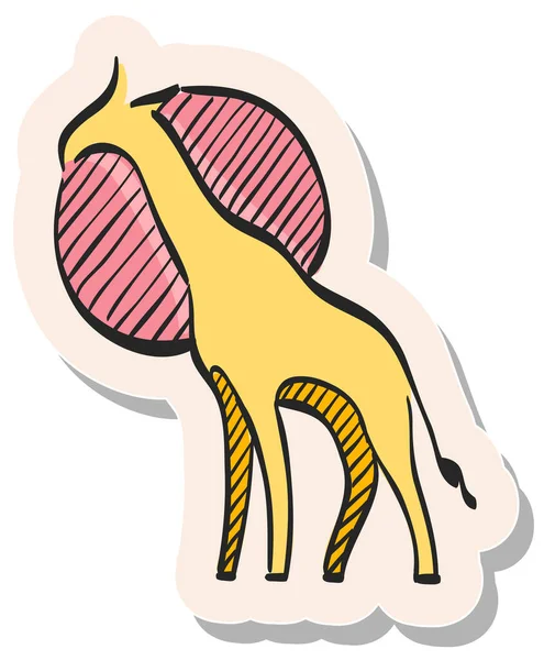 Handgezeichnetes Giraffensymbol Vektor Stil — Stockvektor