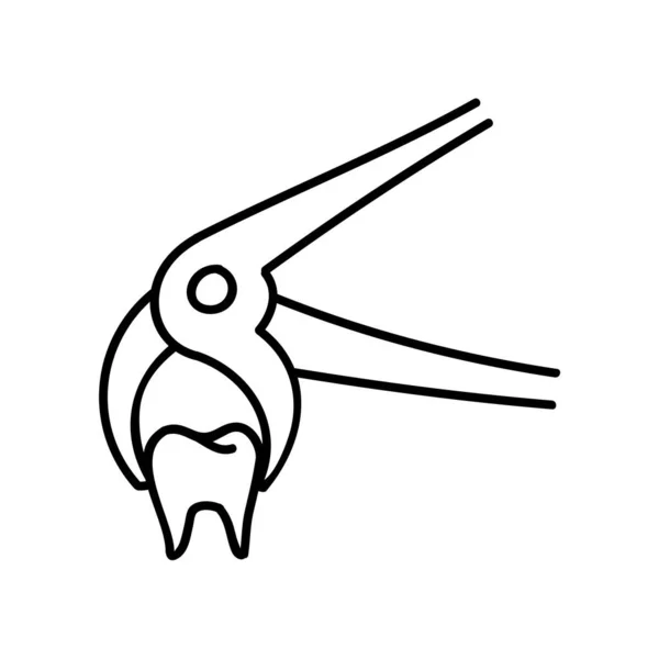 Значок Плоскогубца Дантиста Ручной Рисунок Вектора Редактируемая Линия — стоковый вектор