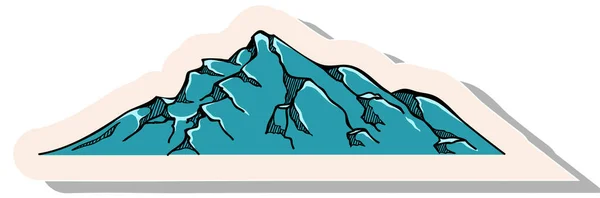 Montanhas Desenhadas Mão Estilo Adesivo Ilustração Vetorial — Vetor de Stock