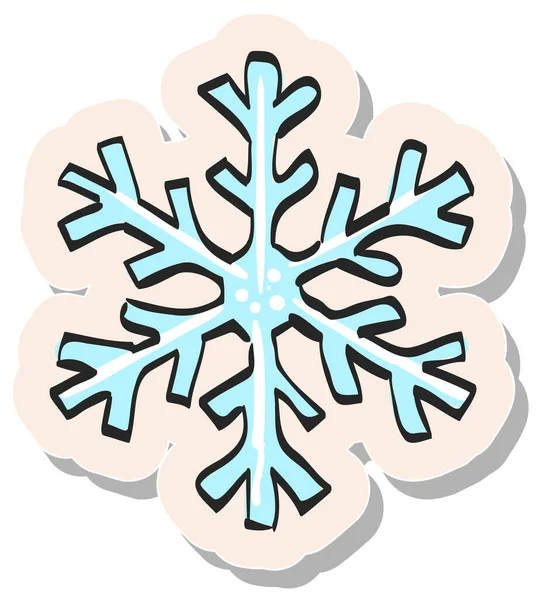 Hand Drawn Snowflake Icon Sticker Style Vector Illustration — Stock Vector