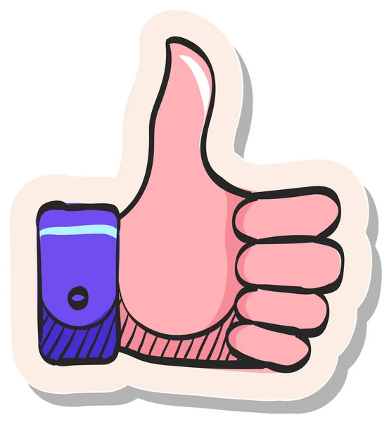 Χειροποίητο Εικονίδιο Thumb Στυλ Αυτοκόλλητου Διανυσματική Απεικόνιση — Διανυσματικό Αρχείο