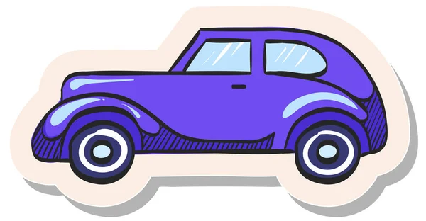 Hand Drawn Vintage Car Icon Sticker Style Vector Illustration — Stock Vector