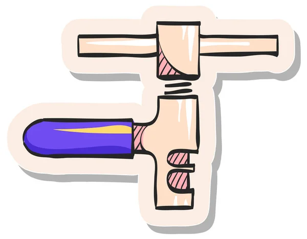 Icona Catena Disegnata Mano Stile Adesivo Vettoriale Illustrazione — Vettoriale Stock