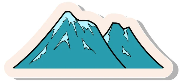 Montagne Disegnate Mano Stile Adesivo Vettoriale Illustrazione — Vettoriale Stock