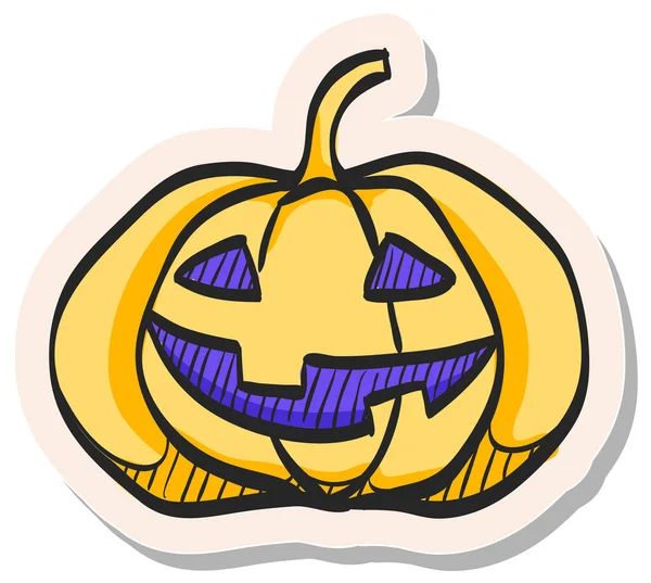 Caracteres Calabaza Dibujados Mano Ilustración Vectorial Estilo Pegatina — Archivo Imágenes Vectoriales