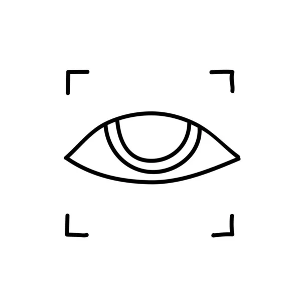 Icono Del Escáner Ocular Reconocimiento Facial Ilustración Vectorial Dibujada Mano — Vector de stock