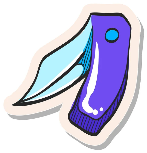 Icono Cuchillo Dibujado Mano Ilustración Vectorial Estilo Pegatina — Archivo Imágenes Vectoriales