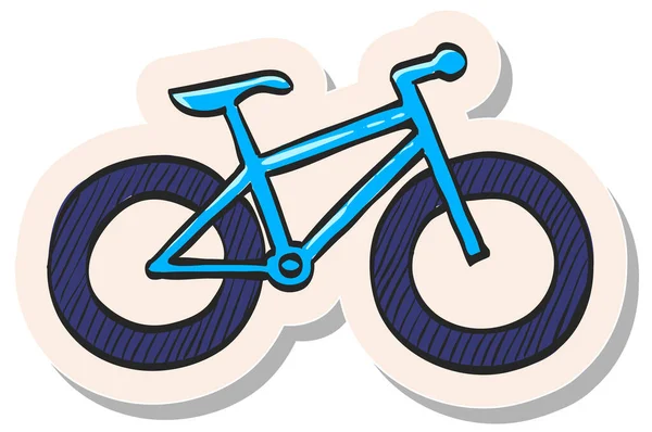 Dibujado Mano Icono Bicicleta Neumático Gordo Ilustración Vectores Estilo Pegatina — Vector de stock