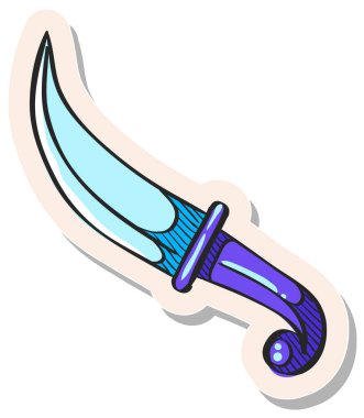 Etiket biçimi illüstrasyonunda elle çizilmiş Bıçak simgesi