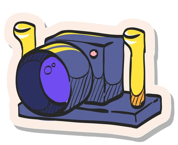 Handgezeichnetes Unterwasser Kamera Symbol Sticker Stil Vektor Illustration — Stockvektor