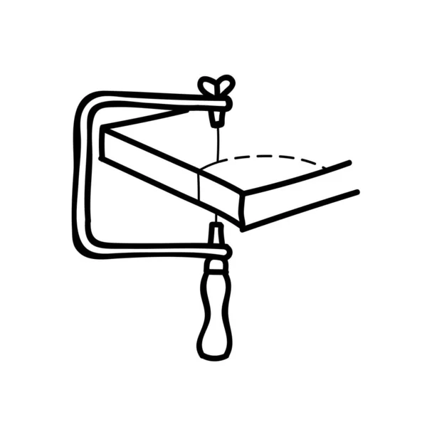 珠宝可调锯子图标 手绘矢量图解 可编辑线条笔划 — 图库矢量图片