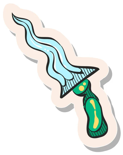 Handgetekend Knife Icoon Sticker Stijl Vector Illustratie — Stockvector