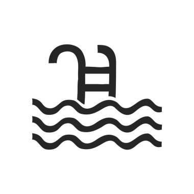 El çizimi yüzme havuzu vektör çizimi