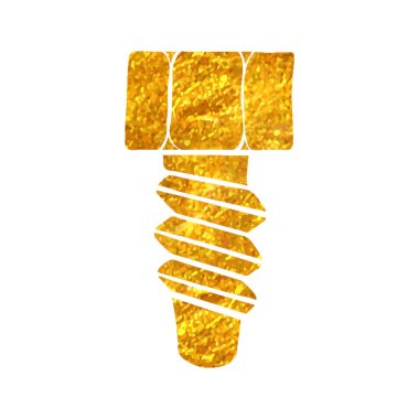 Altın folyo doku çizimi ile el çizimi Bolt simgesi