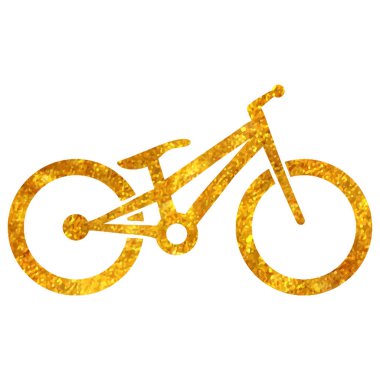 Altın folyo doku çizimi ile el çizimi deneme bisiklet simgesi
