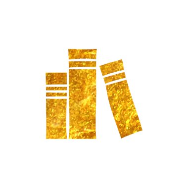 Altın folyo doku çizimi ile el çizimi Kitap simgesi