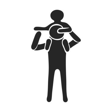 El çizimi Adam elinde çocuk vektör çizimi