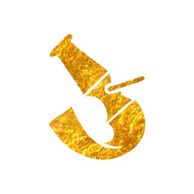 El çizimi İtfaiyeci su hortumu ikonu altın folyo doku çizimi