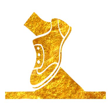 Altın folyo doku çizimi ile başlatılan blok simgesi