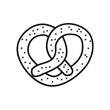 Simit ekmek ikonu. El çizimi vektör çizimi. Düzenlenebilir satır vuruşu.