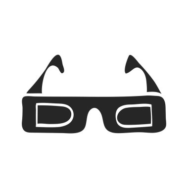 El çizimi 3D gözlük vektör çizimi