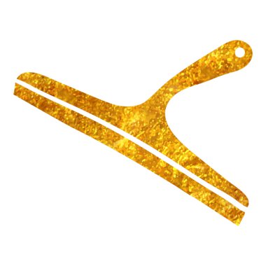 Altın folyo doku illüstrasyonunda el çizimi Cam kazıyıcı simgesi