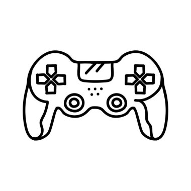 Oyun denetleyici simgesi. El çizimi vektör çizimi. Düzenlenebilir satır vuruşu.