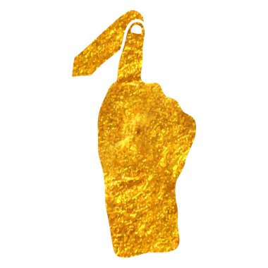 El çizimi dokunmatik parmak hareketi simgesi altın folyo doku çizimi