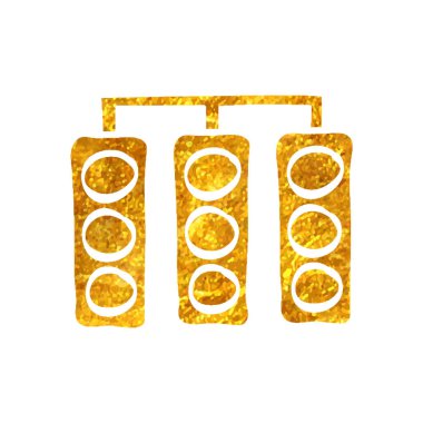 El çizimi Kırmızı Işık İşaret Simgesi Altın folyo doku çizimi