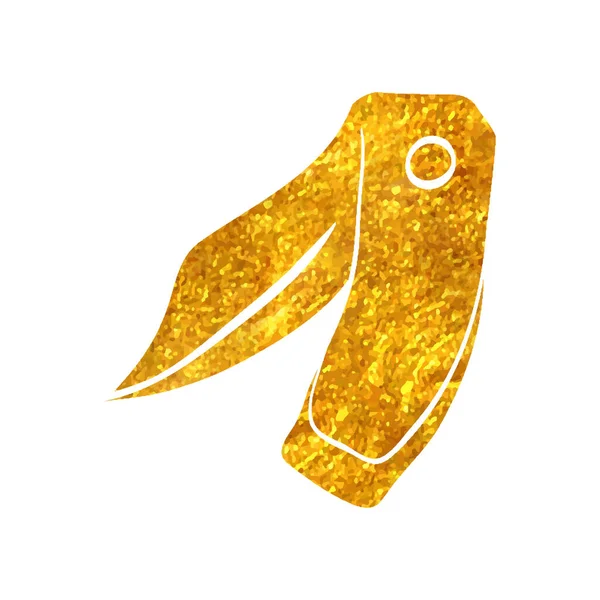 Ręcznie Rysowany Nóż Ikona Złotej Folii Tekstury Wektor Ilustracji — Wektor stockowy