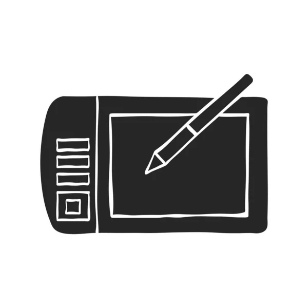 Handgetekende Tekening Tablet Vector Illustratie — Stockvector