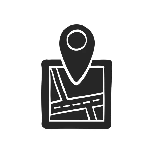 Handgezeichnete Pin Positionskarte Vektor Illustration — Stockvektor