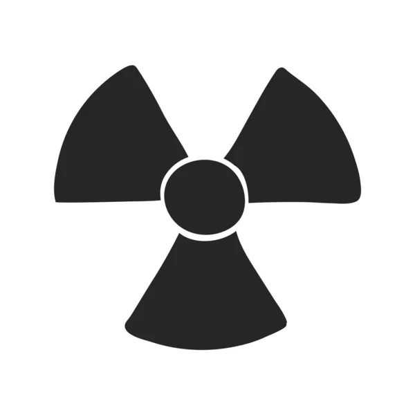 Handgezeichnete Illustration Eines Radioaktiven Symbolvektors — Stockvektor