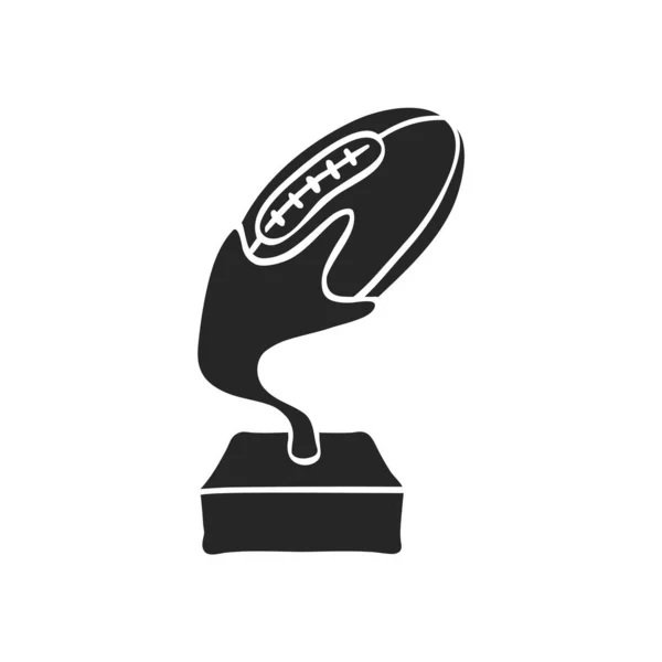 Desenhado Mão Futebol Americano Troféu Vetor Ilustração — Vetor de Stock
