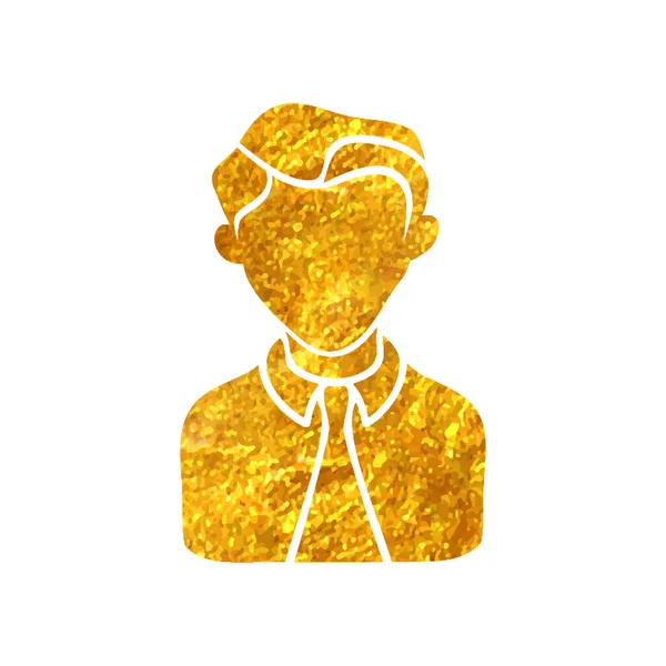 Χειροποίητο Εικονίδιο Businessman Χρυσό Φύλλο Υφής Διανυσματική Απεικόνιση — Διανυσματικό Αρχείο
