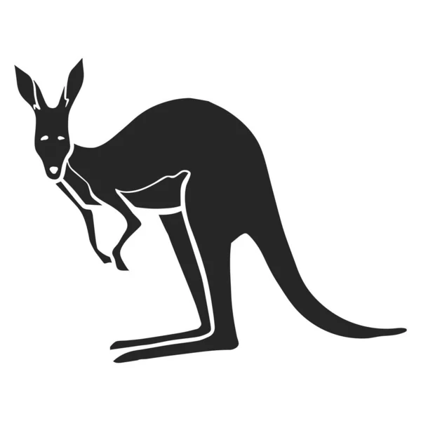 Hand Drawn Icon Standing Kangaroo Vector Illustration — Stock Vector