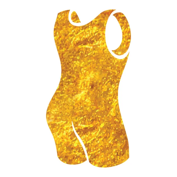 金箔テクスチャベクトルイラストで手描きのトライアスロンスーツアイコン — ストックベクタ