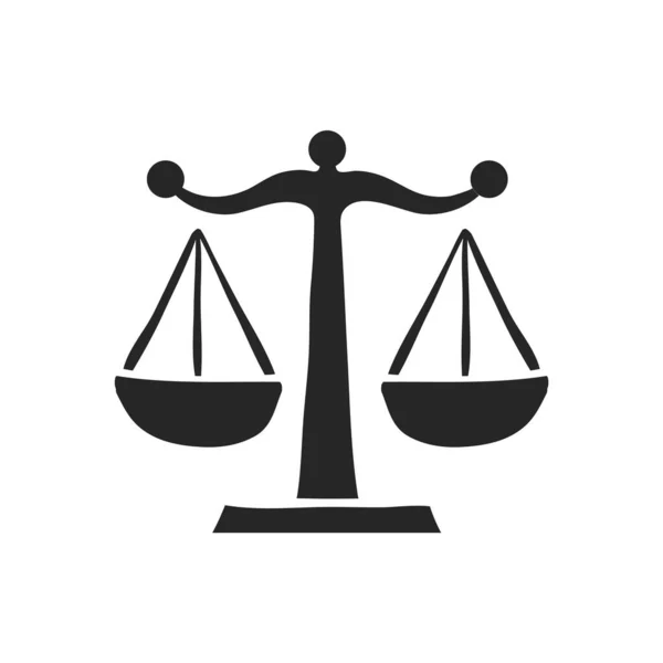 Ruční Kreslení Vektorové Ilustrace Měřítka Spravedlnosti — Stockový vektor