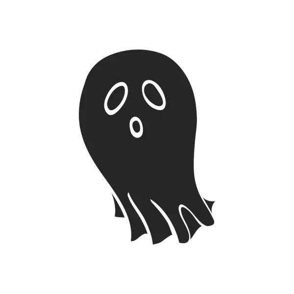 Ilustrație Vectorială Fantomă Halloween Desenată Manual — Vector de stoc