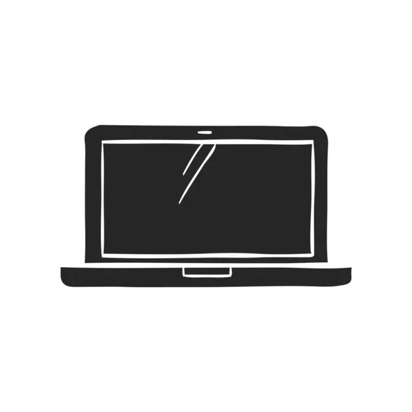 Ручний Намальований Ноутбук Комп Ютер Векторні Ілюстрації — стоковий вектор