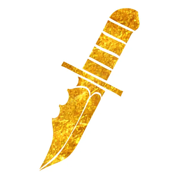 Icône Couteau Dessinée Main Feuille Illustration Vectorielle Texture — Image vectorielle