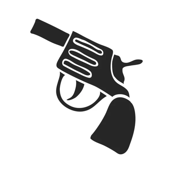 Hand Getekend Revolver Pistool Vector Illustratie — Stockvector