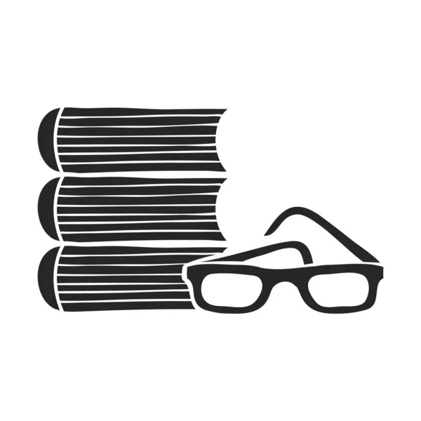 Handritade Böcker Och Glasögon Vektor Illustration — Stock vektor