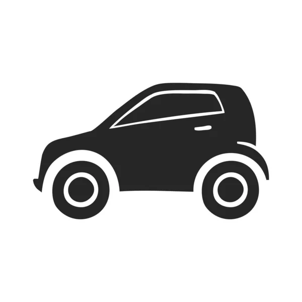 Hand Drawn Small Car Icon Doodle Sketch Lines Vector Illustration — Stock Vector