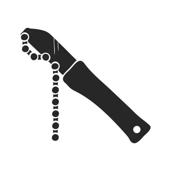Hand Drawn Chain Whip Vector Illustration — Stock Vector