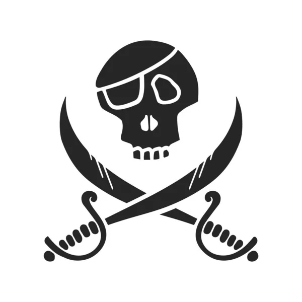 Hand Drawn Skull Swords Vector Illustration — Stock Vector