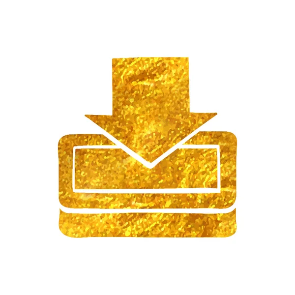 手描きダウンロードのアイコンの金箔のテクスチャベクトル図 — ストックベクタ